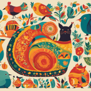 An image capturing the essence of diverse Spanish vocabulary for "fat", showcasing vibrant illustrations of rotund objects, plump animals, and curvy silhouettes, celebrating the richness of linguistic expressions without uttering a single word