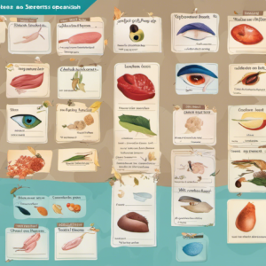 An image featuring a colorful worksheet, showcasing various body parts in Spanish